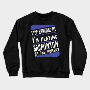 Badminton Birdy Competition Shuttlecock Boys Crewneck Sweatshirt